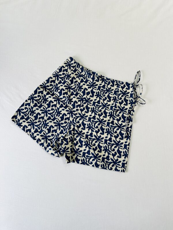 Navy Blue Cotton Skort with Side Knot - Image 2